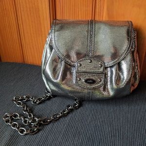 rafe genuine leather chain silver mini bag